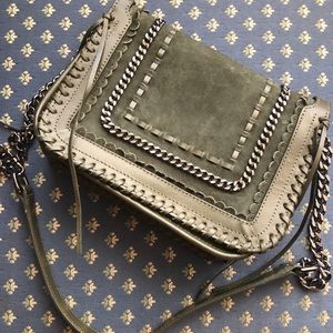 Green Zara purse with chain